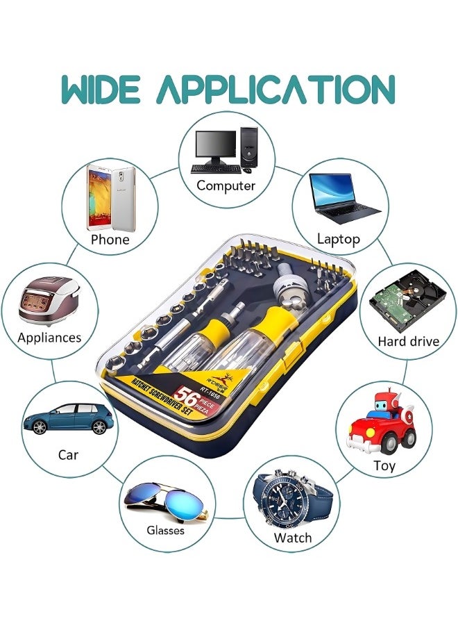 RDEER - 56 in 1 Ratchet Screwdriver Set Multi-Function Precision Nut Driver Hand Repair Tool Kit - Image 1
