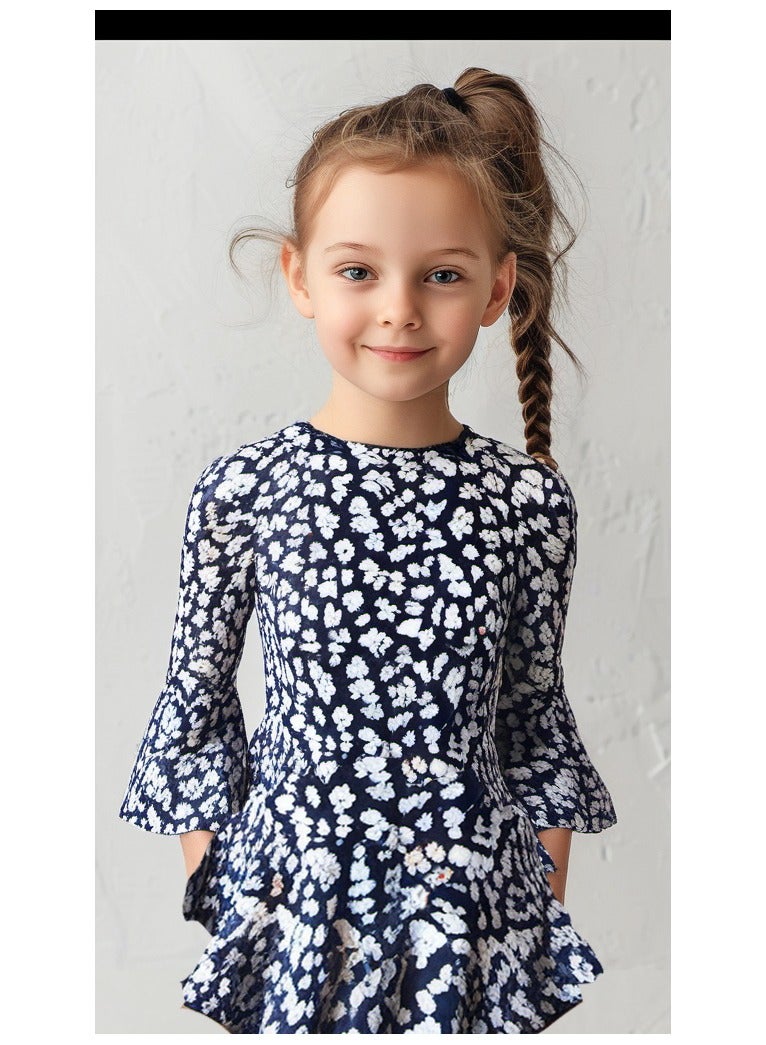 RALPH LAUREN POLO RALPH LAUREN Kids BLUE FLORAL DRESS - Size 10  - Image 1