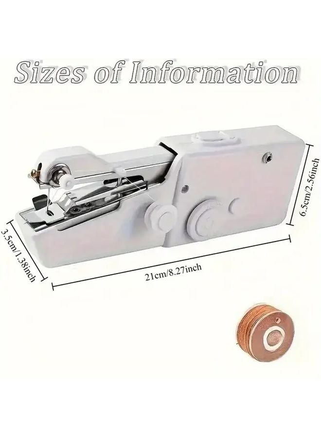 White Portable Handheld Sewing Machine Battery Powered Compact Sewing Tool with Accessories for Beginners Professionals - Image 4