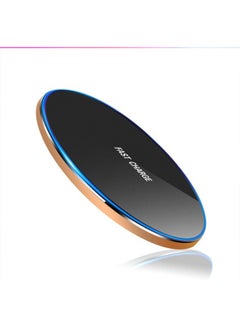 Generic Wireless Charger Fast Charge 10W Ultra-thin Ultra-light Round Metal Compact Portable Suitable For Apple For Huawei For Xiaomi-Color:Gy68 Gold [10w Fast Charge]  - Image 1