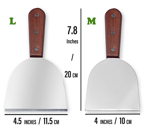 overstockedkitchen Stainless Steel Slant Grill Griddle Spatula Scraper Diner Flat Straight Blade (L) - Image 3
