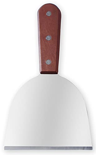 overstockedkitchen Stainless Steel Slant Grill Griddle Spatula Scraper Diner Flat Straight Blade (L) - Image 2