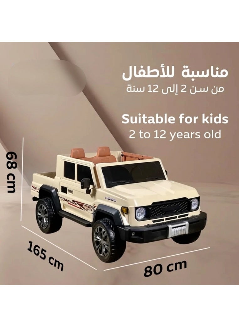 سيارة شاص بيك اب كهربائية للأطفال V12،بــ 4 محركات، مع أضواء LED بلوتوث، و شيلات - Image 4