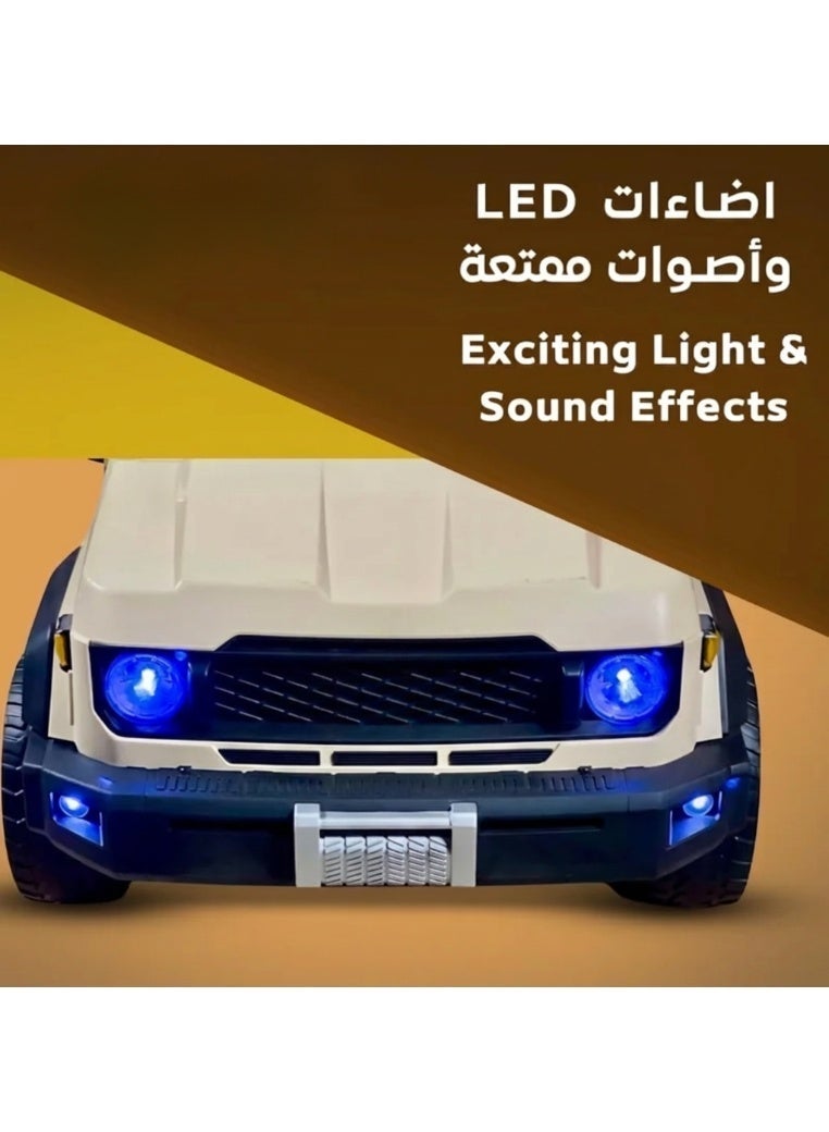 سيارة شاص بيك اب كهربائية للأطفال V12،بــ 4 محركات، مع أضواء LED بلوتوث، و شيلات - Image 5