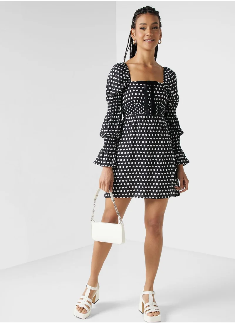 Miss Selfridge Square Neck Tiered Dress