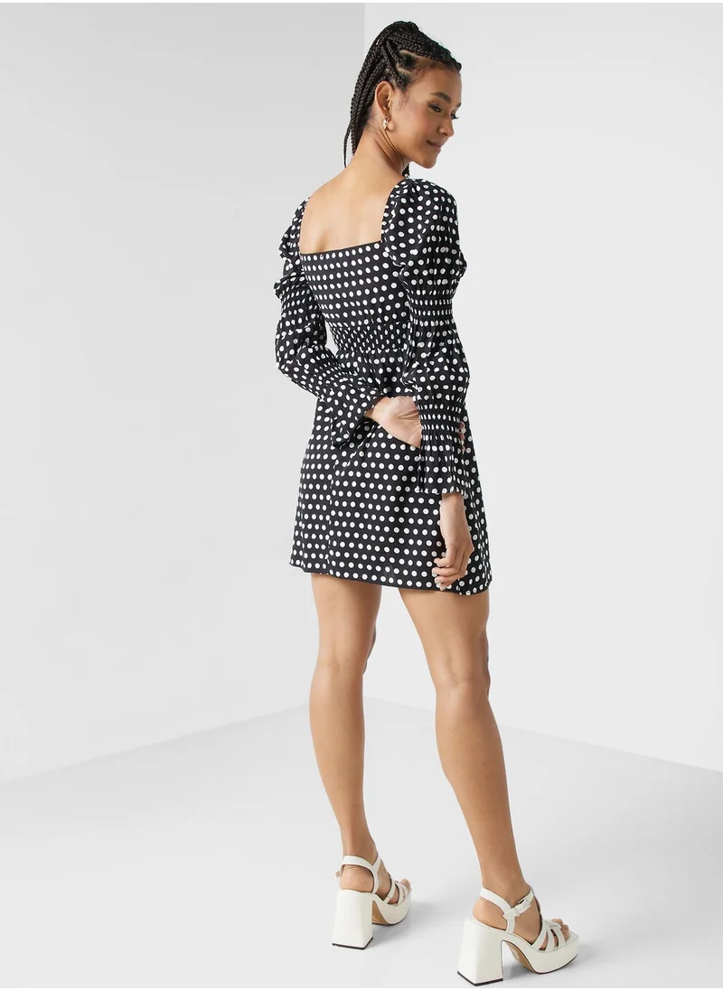 Miss Selfridge Square Neck Tiered Dress