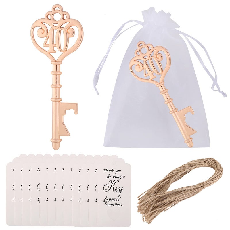 50 Pack 40 Shaped Key Bottle Openers  40th Birthday Gifts  Decorations 50 Gold 40
