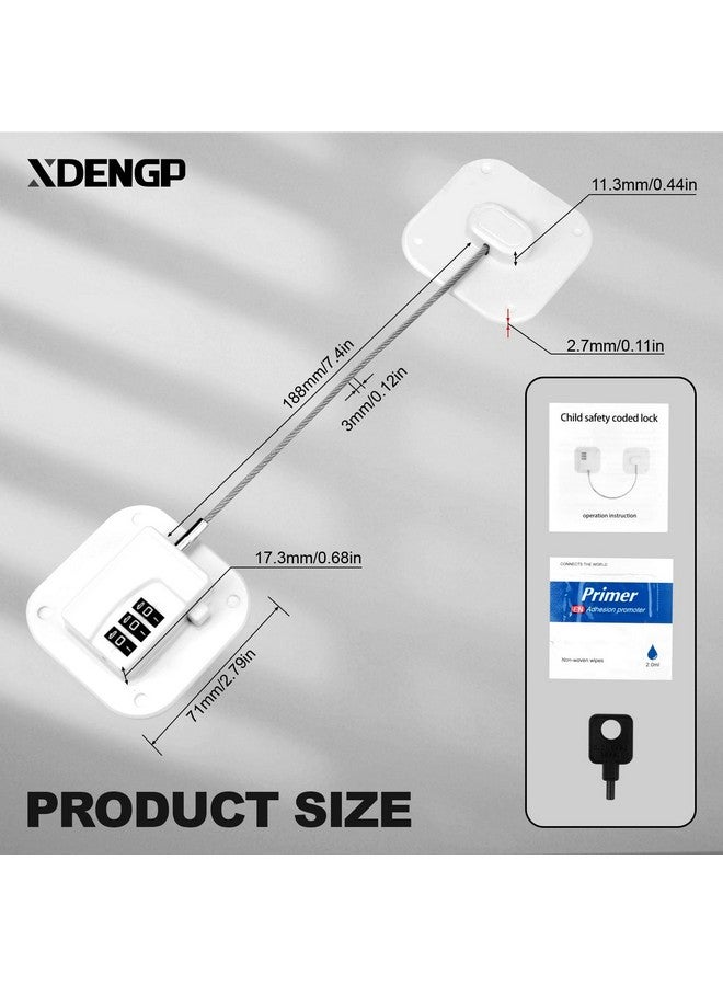 XDENGP Refrigerator Lock 2 Packs, Fridge Lock Easy to Use and Install on Cabinets and Drawers, Fridge Locks for Kids Safety and Security, No Key Required and Surface-Friendly （White） - Image 2