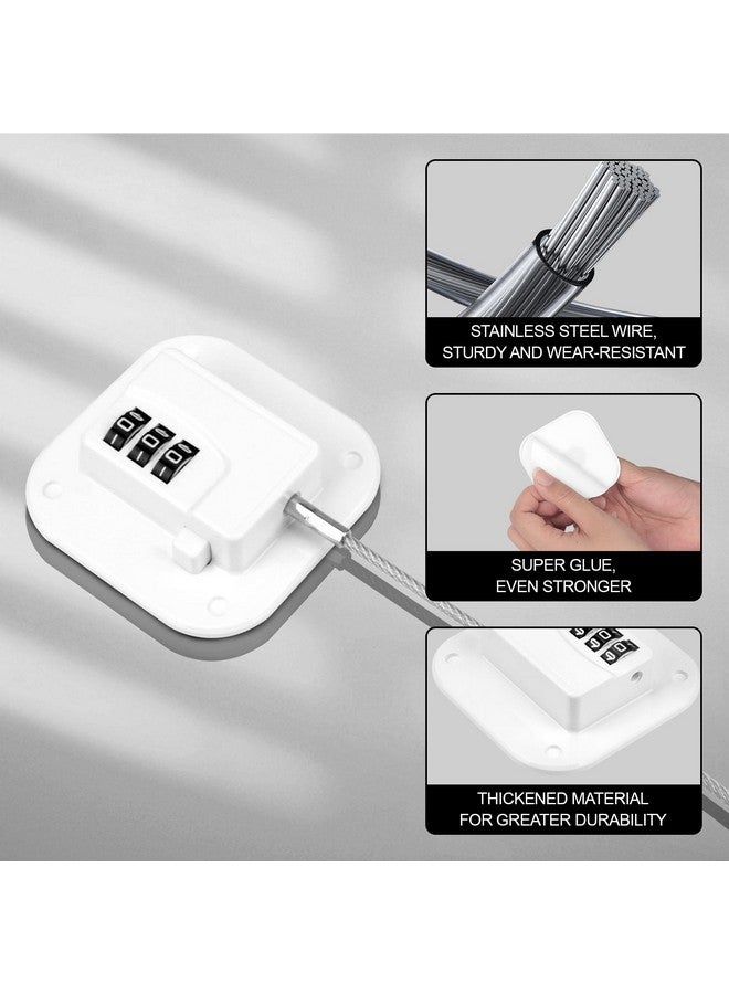 XDENGP Refrigerator Lock 2 Packs, Fridge Lock Easy to Use and Install on Cabinets and Drawers, Fridge Locks for Kids Safety and Security, No Key Required and Surface-Friendly （White） - Image 5
