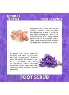 HERBAL BREWS -Foot Scrub With Natural Lavender Flower, Himalayan Salt, Lemon Peel Extract & Tea Tree Oil (50G) + Pedicure Tools For Feet-8 In 1 Pedicure Kit, 1 Set (Lavender Scrub + Pedicure Tools 8)  - Image 4