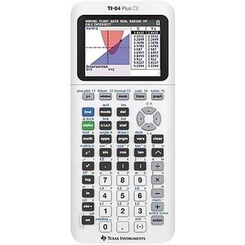 TEXAS INSTRUMENTS TI-84 Plus CE Color Graphing Calculator, White (Renewed) - Image 1