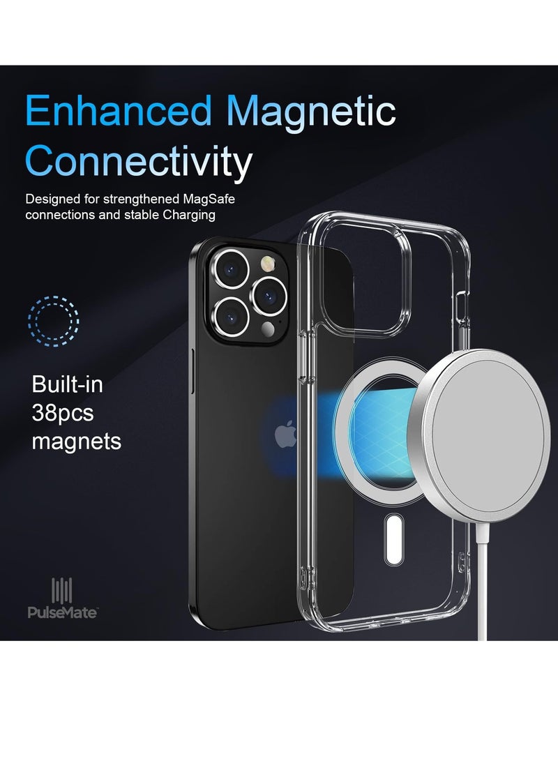 ELTRAZONE PulseMate for iPhone 15 Pro Max Case Cover, MagSafe Compatible, Slim & Fit Clear Case, Yellowing Resistant, Scratch-Resistant Back, 360 Degree Shockproof - Image 3