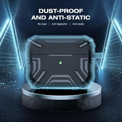 Mizi Rugged Case for Air Pods Pro 2nd Generation 2022/2023 (USB-C/Lightning Cable) / Air pod Pro 2019 Release, Hard Protective Cover - Black - Image 3