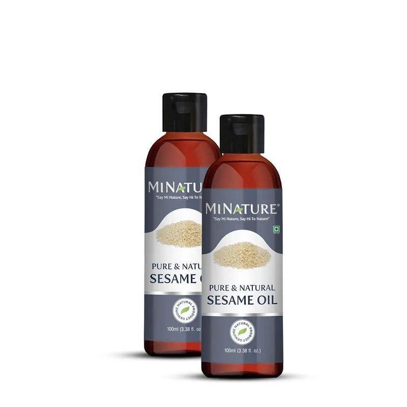 minature Sesame Oil by mi nature Gingelly white tilsesame Edible r Hair care Light NonSticky Plant Derived No artificial colours flavor additives or preservatives 100ml Pack of 2 - Image 1