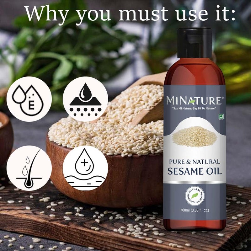 minature Sesame Oil by mi nature Gingelly white tilsesame Edible r Hair care Light NonSticky Plant Derived No artificial colours flavor additives or preservatives 100ml Pack of 2 - Image 3