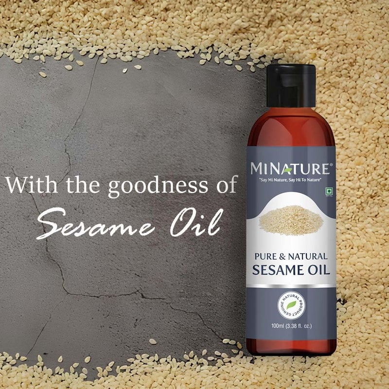 minature Sesame Oil by mi nature Gingelly white tilsesame Edible r Hair care Light NonSticky Plant Derived No artificial colours flavor additives or preservatives 100ml Pack of 2 - Image 2