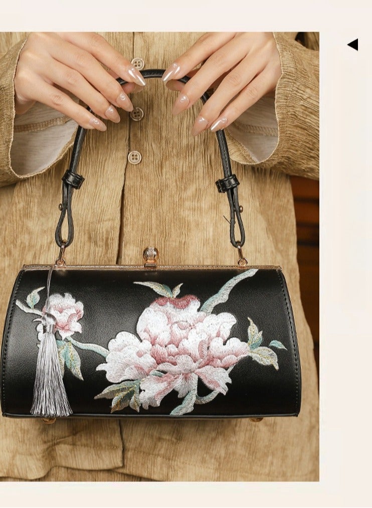 Embroidered Tassel Bag, Chinese Banquet Style Handbag - Image 4