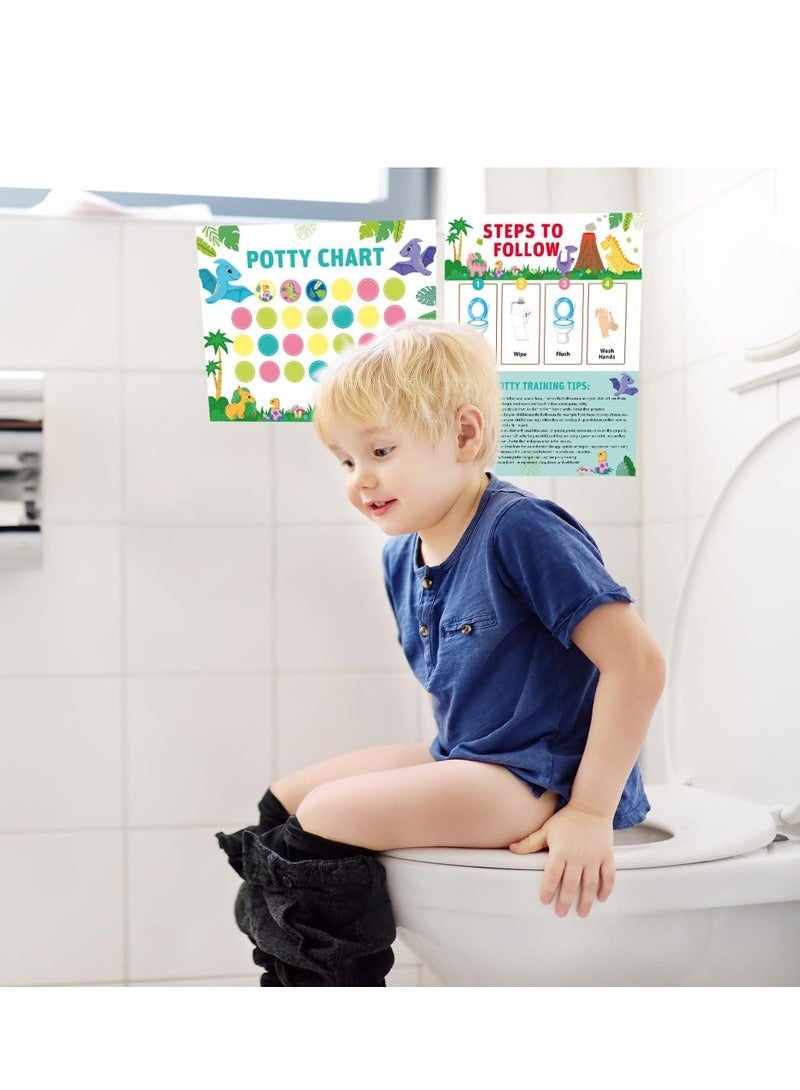 Potty Training Chart for Toddler, Potty Chart for Boys with Stickers, Sticker Chart for Kids Potty Training, Reward Sticker Chart for Preschool Boys Girls Kids (Dinosaur) - Image 3