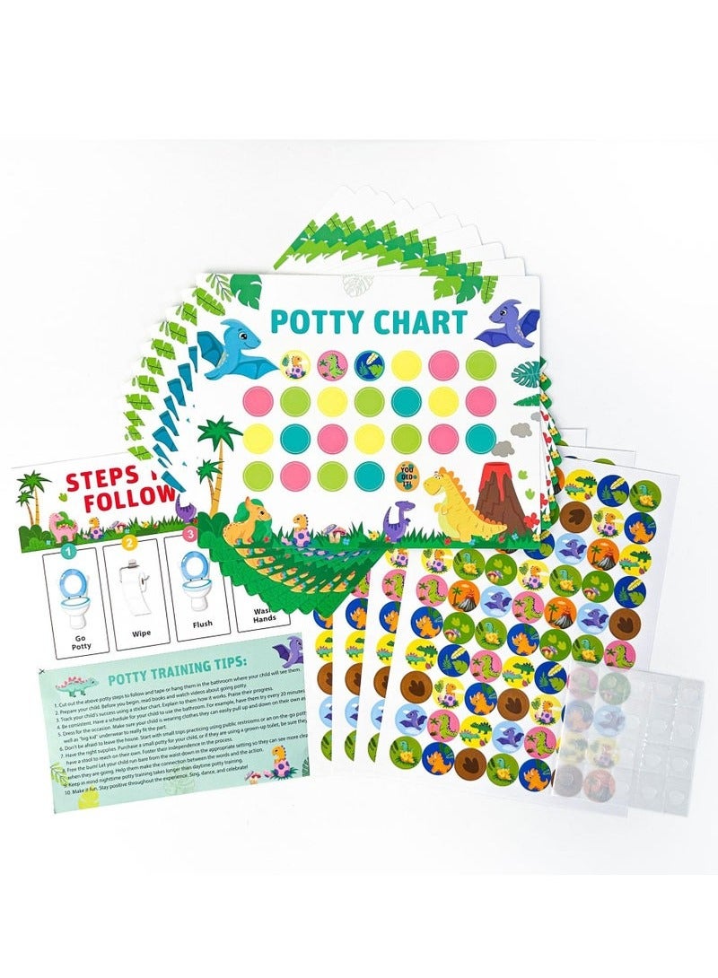 Potty Training Chart for Toddler, Potty Chart for Boys with Stickers, Sticker Chart for Kids Potty Training, Reward Sticker Chart for Preschool Boys Girls Kids (Dinosaur) - Image 5