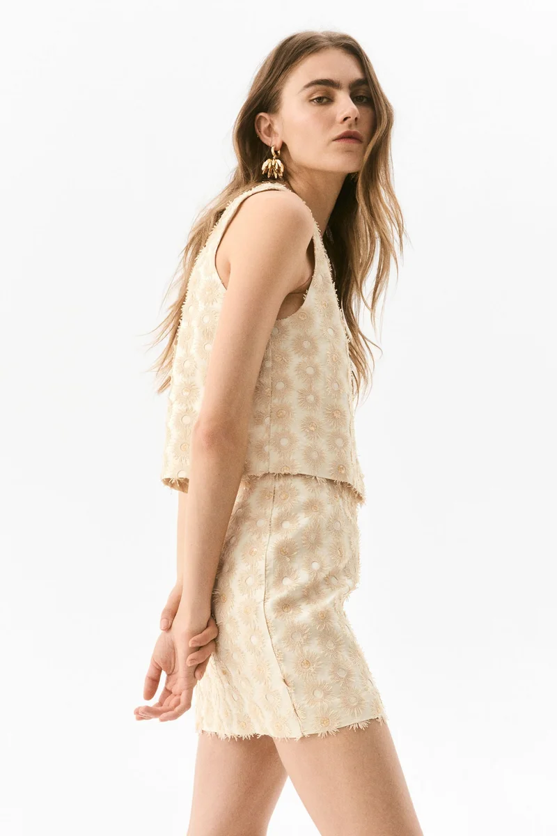 H&M Appliquéd mini skirt