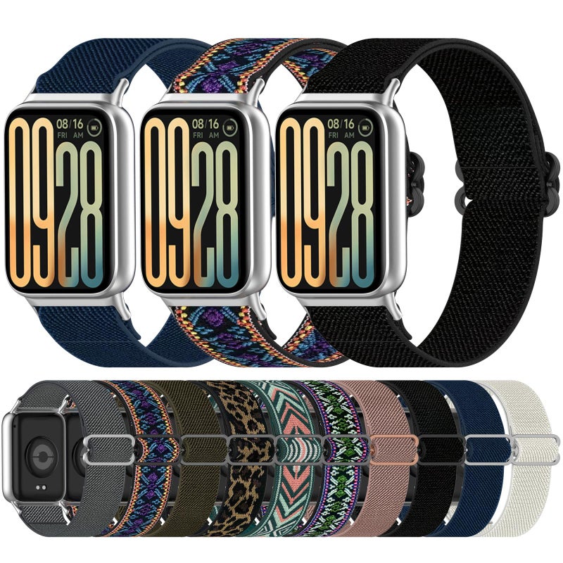 إيروريكس لساعة Xiaomi Smart Band 9 Pro / 8 Pro سوار ساعة مضفر من النايلون (رمادي غامق) - Image 4