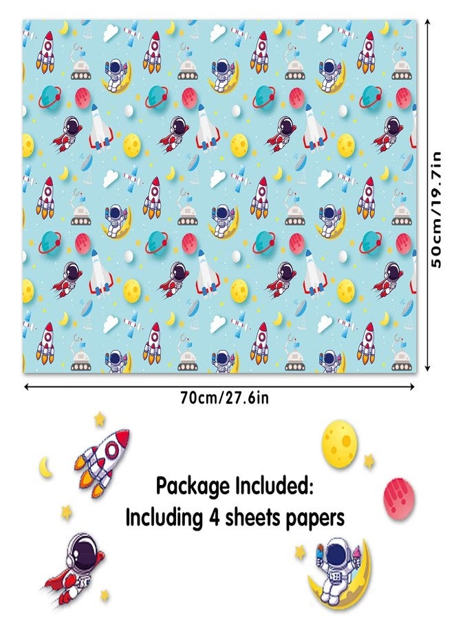 Boerni Out Space Wrapping Paper for Boys Girls Kids, Astronauts Rockets Moon Satellites Probes Planets Pattern Space Galaxy Wrapping Paper for Space Sky Fanatics Women Men Birthday Party Gift Wrap Paper - Image 2