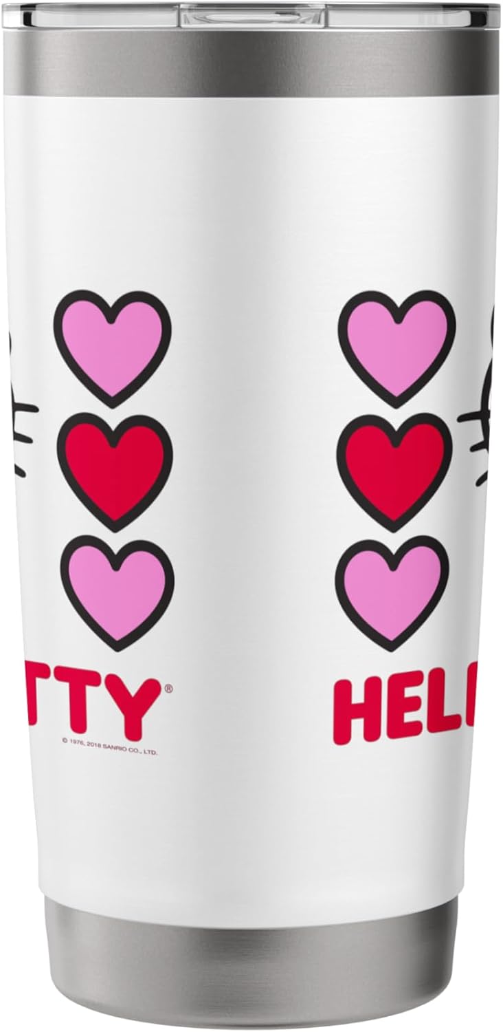Hello Kitty Hello Kitty Valentine Hearts Shirt Stainless Steel Insulated Tumbler  - Image 4