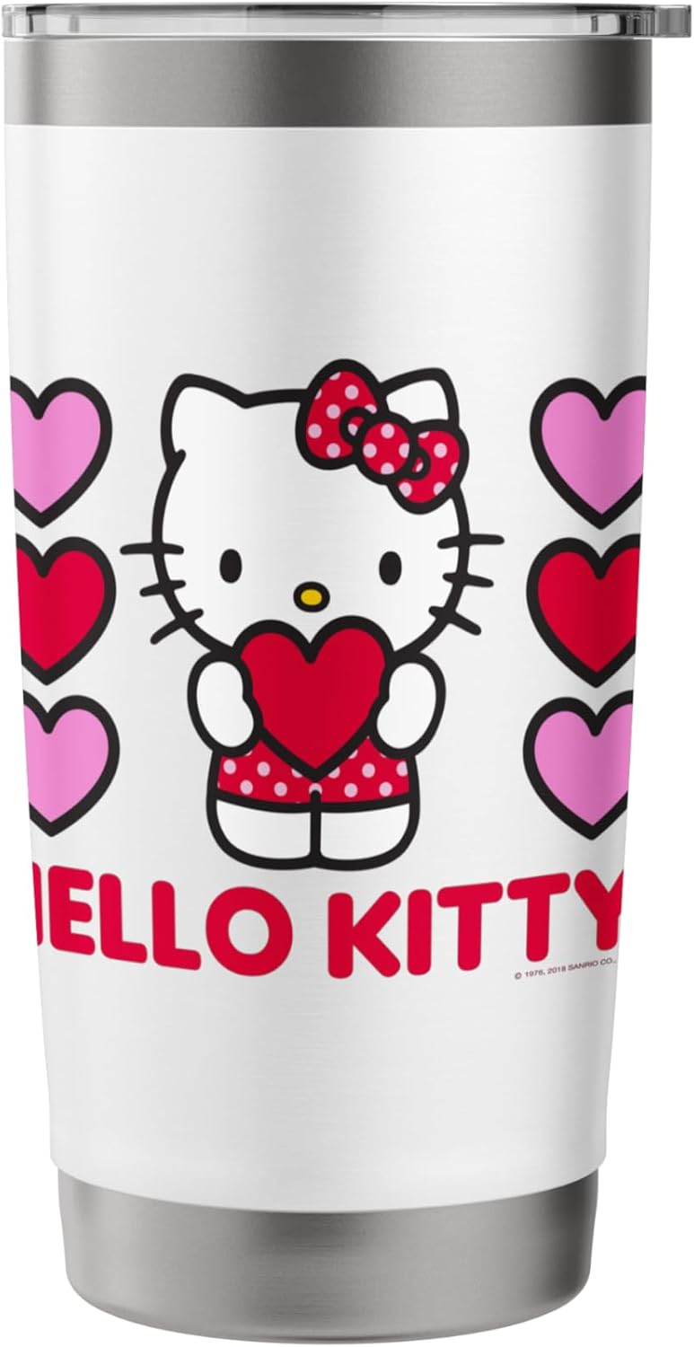 Hello Kitty Hello Kitty Valentine Hearts Shirt Stainless Steel Insulated Tumbler  - Image 3