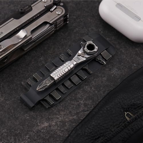 711L Mini Ratchet Wrench TG - One of the World's Smallest 1/4" EDC Ratchet Wrench For Tight Spaces - Stainless Steel - For Double-ended Bits - Image 5
