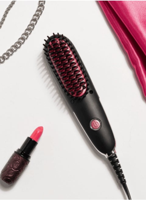 Mini Hair Straightening Brush Comb with PTC Heating Technology Thermal Beard Comb Brush Electric Hot Straightening Comb
