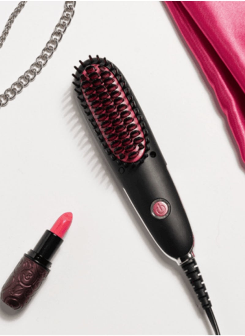 DOSCHER - Mini Hair Straightening Brush Comb with PTC Heating Technology Thermal Beard Comb Brush Electric Hot Straightening Comb - Image 1