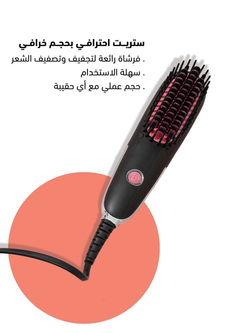 DOSCHER - Mini Hair Straightening Brush Comb with PTC Heating Technology Thermal Beard Comb Brush Electric Hot Straightening Comb - Image 1