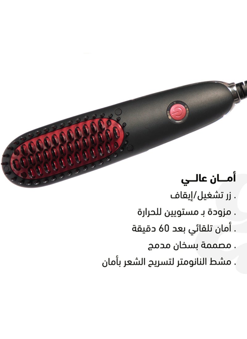 DOSCHER - Mini Hair Straightening Brush Comb with PTC Heating Technology Thermal Beard Comb Brush Electric Hot Straightening Comb - Image 1