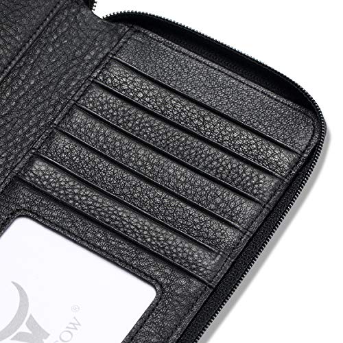 HISCOW Zippered Checkbook Cover & Card Holder with Divider - Italian Calfskin (Pebbled Black) - Image 5