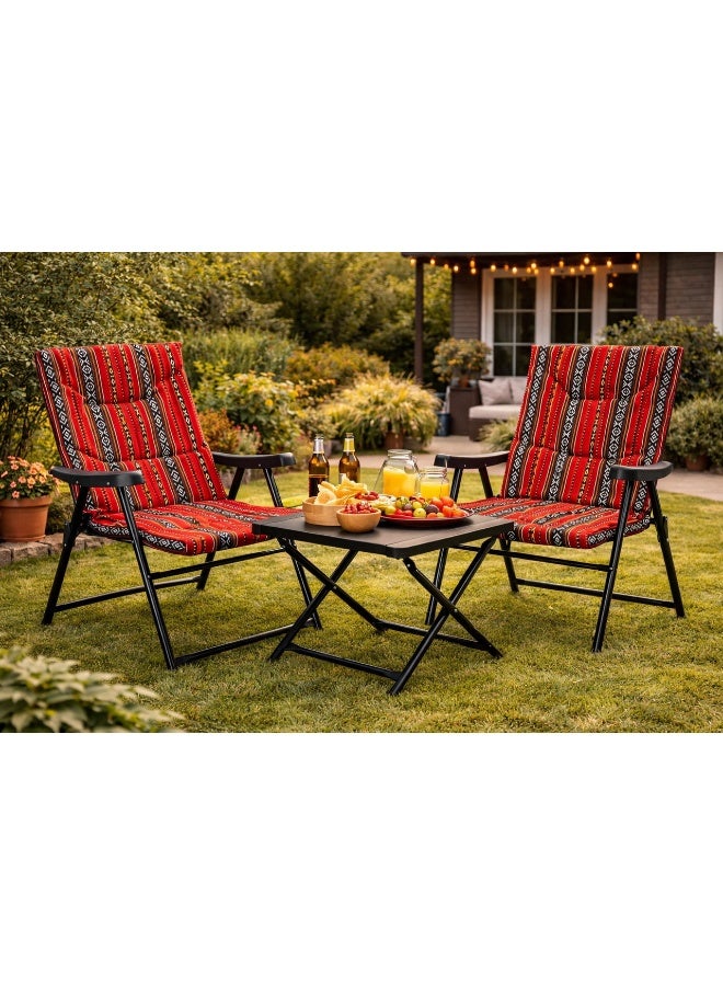 التيس كرسي رحلات قابل للطي تراث سعودي (2 حبات) Heavy Duty Folding Camping Chair SKT1 - Image 5