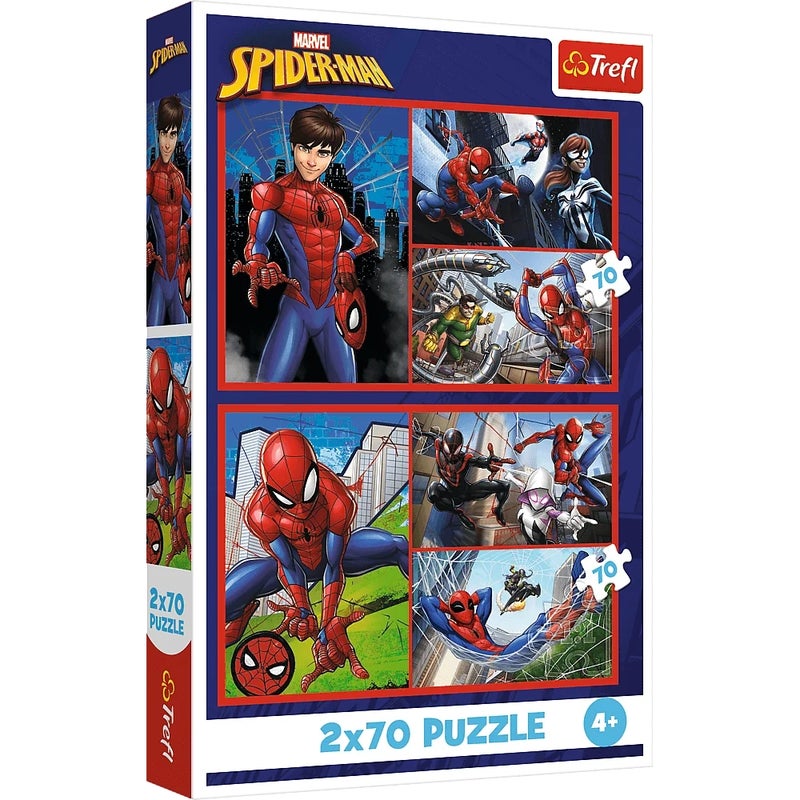 Trefl - Marvel Spider Stories Puzzle 2x70 Pieces - 34443 - Image 1