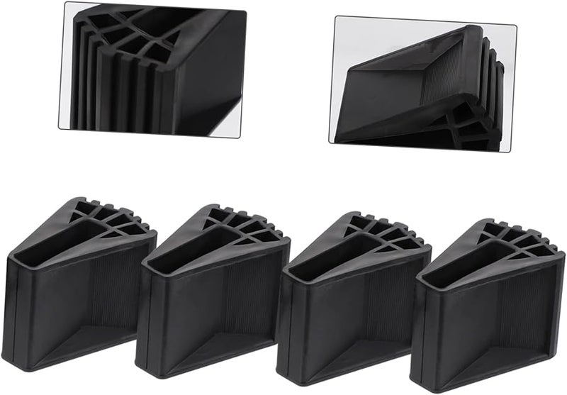 4Pcs Black Ladder Foot Protective Mats Non Skid Pads For Outdoor Furniture Legs - Image 3