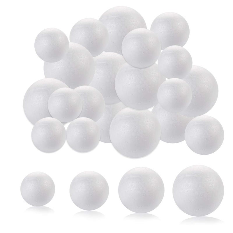 DIYASY 20pcs White Foam Balls 23 inch Foam Polystyrene Craft Balls for Arts  Christmas OrnamentsPolystyrene Round Balls for DIY Crafting and Decoration