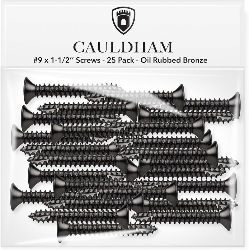 CAULDHAM Store Oil Rubbed Bronze Wood Screws #9 x 1-1/2 Inch for Door Hinges - 25 Pack - Image 2