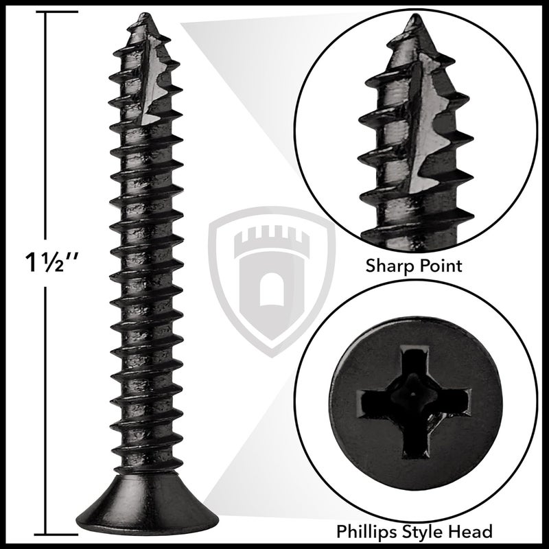CAULDHAM Store Oil Rubbed Bronze Wood Screws #9 x 1-1/2 Inch for Door Hinges - 25 Pack - Image 4