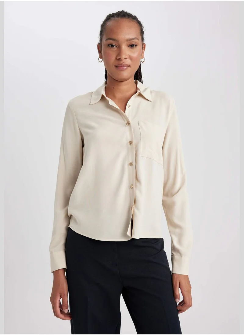 DeFacto Plain Woven Shirt