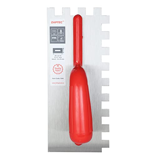 Zaptec Steel Notched Trowel 11"x5" (Notch Size 15 mm x 15 mm) - Image 2