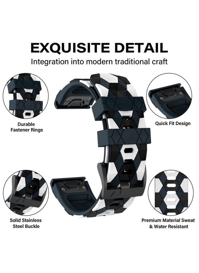 MYSNBKN - Compatible with Fenix 6/6 Pro Band Easy Fit 22mm Soft Silicone Watch Bands Replacement for Fenix 5 Plus/Fenix 5/Fenix 7/Forerunner 935/Forerunner 945/Approach s60/Quatix 5 Smartwatches - Image 1