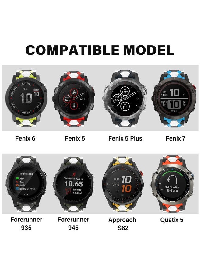 MYSNBKN - Compatible with Fenix 6/6 Pro Band Easy Fit 22mm Soft Silicone Watch Bands Replacement for Fenix 5 Plus/Fenix 5/Fenix 7/Forerunner 935/Forerunner 945/Approach s60/Quatix 5 Smartwatches - Image 1