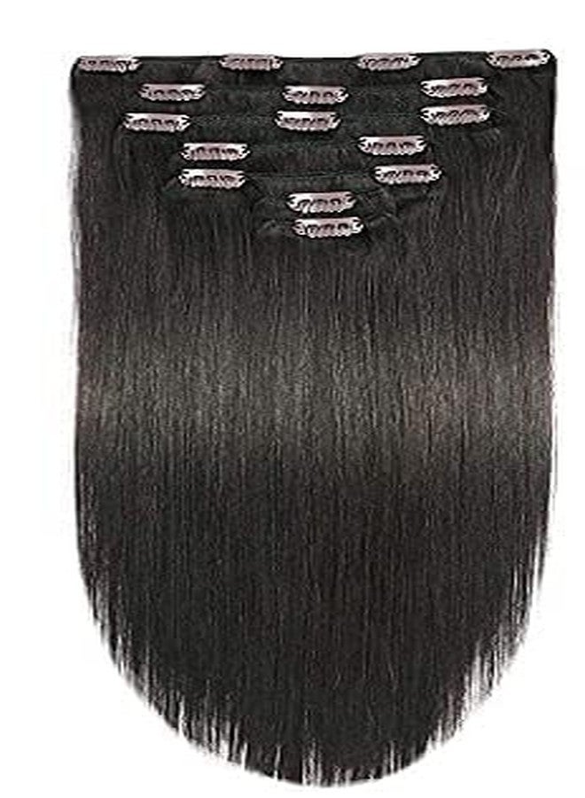 بوكسو - ارتقي بإطلالتك مع وصلات الشعر الطويلة المستقيمة الرائعة ذات 7 طبقات بمشابك لجميع الفتيات والسيدات والعرائس (أسود) - Image 2