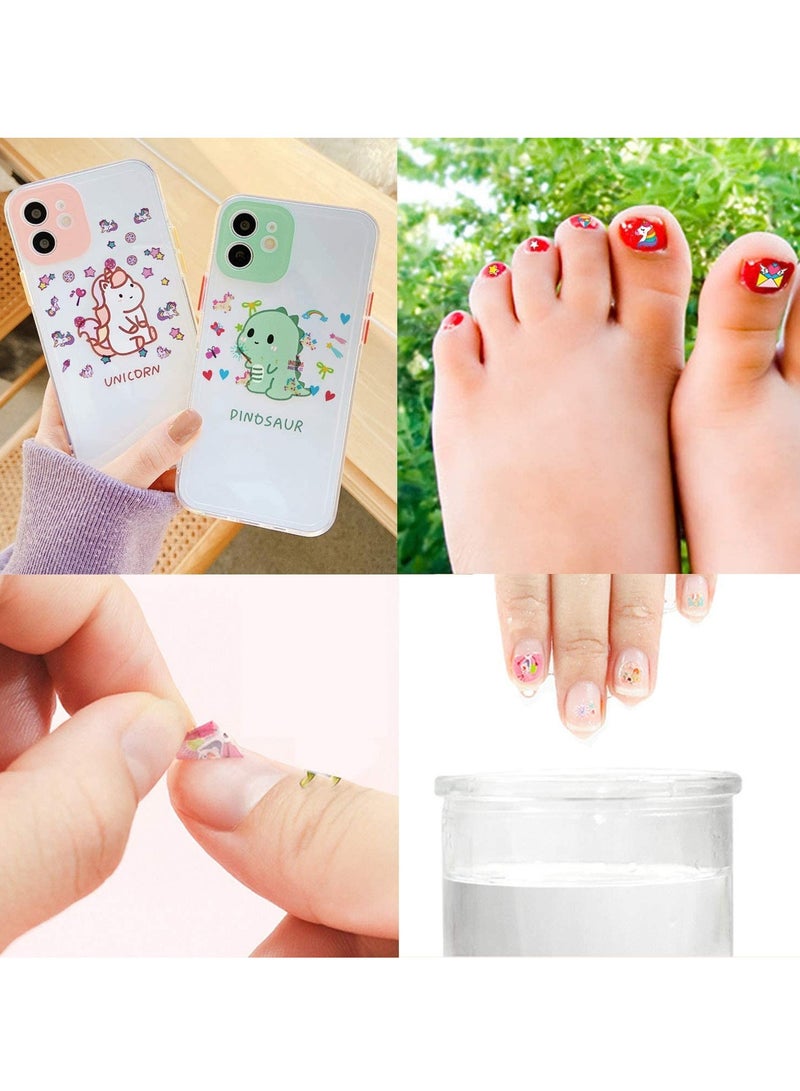 Unicorn Kids Nail Art Stickers Decals for Little Girls, Rainbow Heart Stars Princess Wrap Decoration Self Adhesive Finger Toe Tip Birthday Party Favor Gift 10pcs - Image 5