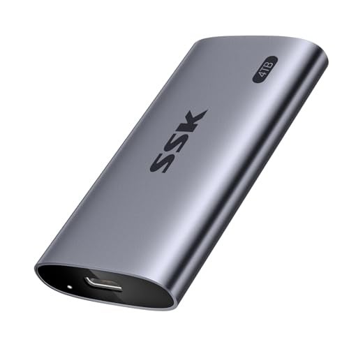 SSK External SSD 4TB, up to 2000MB/s External Solid State Drives, USB 3.2 Gen2X2 NVMe Portable SSD External Hard Drive, Ultra Low Power for iPhone 15/Pro MacBook/Pro/OTG Phone/Laptops - Image 1