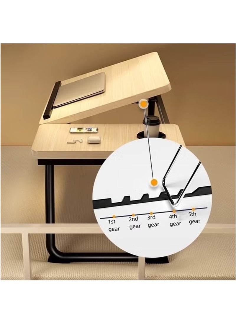 Beauenty Adjustable Portable Lap Desk, Foldable Laptop Table, Ergonomic Design Bed Trayswith Cup Holder, for Work & Study(White) - Image 3