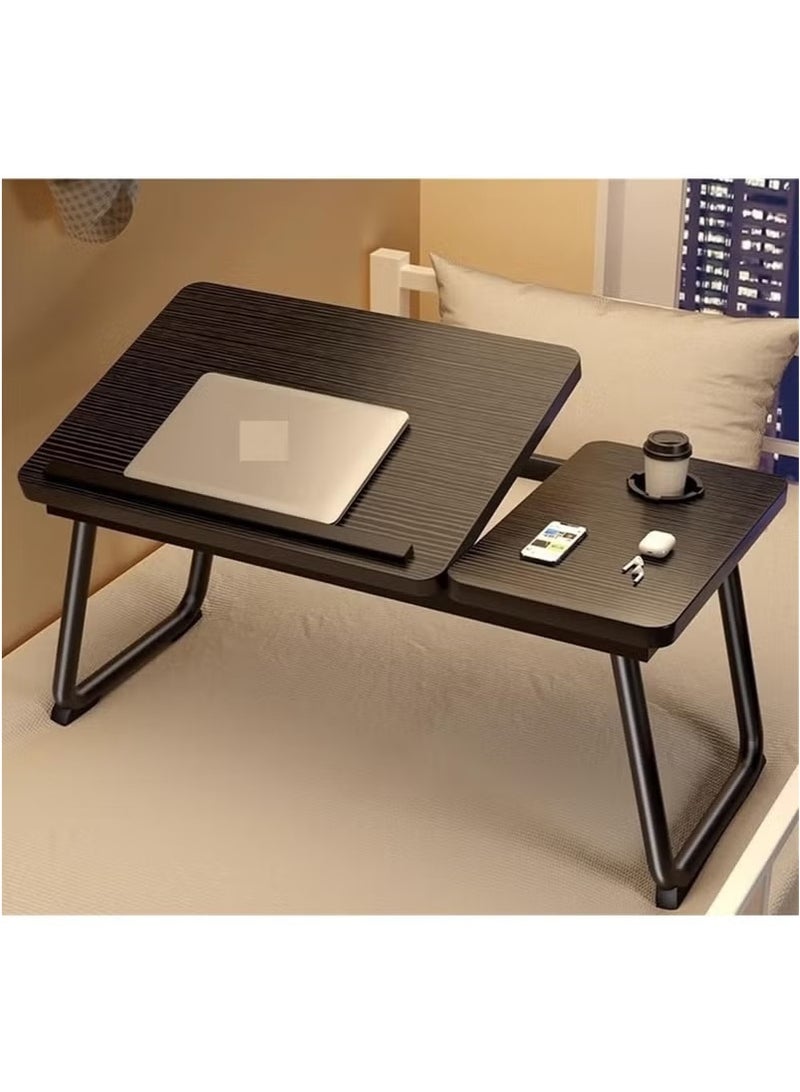 Beauenty Adjustable Portable Lap Desk, Foldable Laptop Table, Ergonomic Design Bed Trayswith Cup Holder, for Work & Study(White) - Image 2