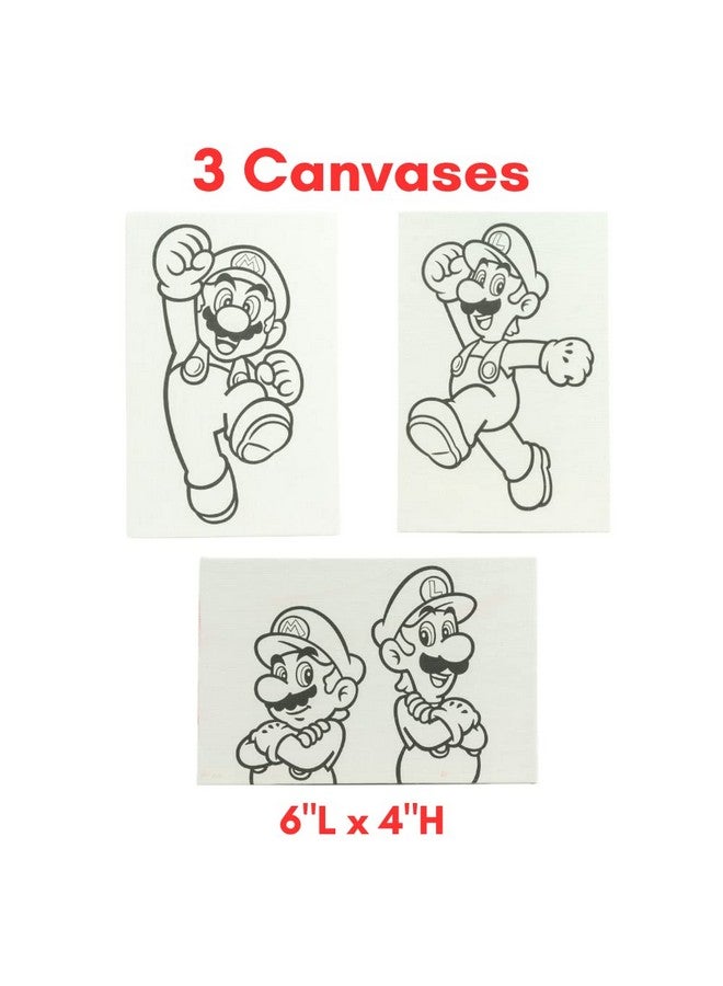 Innovative Designs Super Mario Canvas Paint Set for Kids with 3 Canvases, Acrylic Paint - Image 5